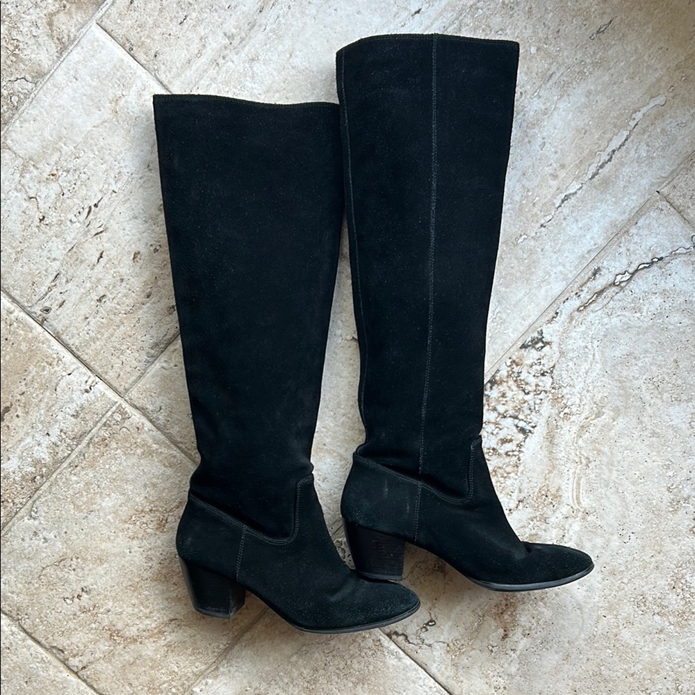 Michael Kors Black Over the Knee Boots Sleek Suede Design